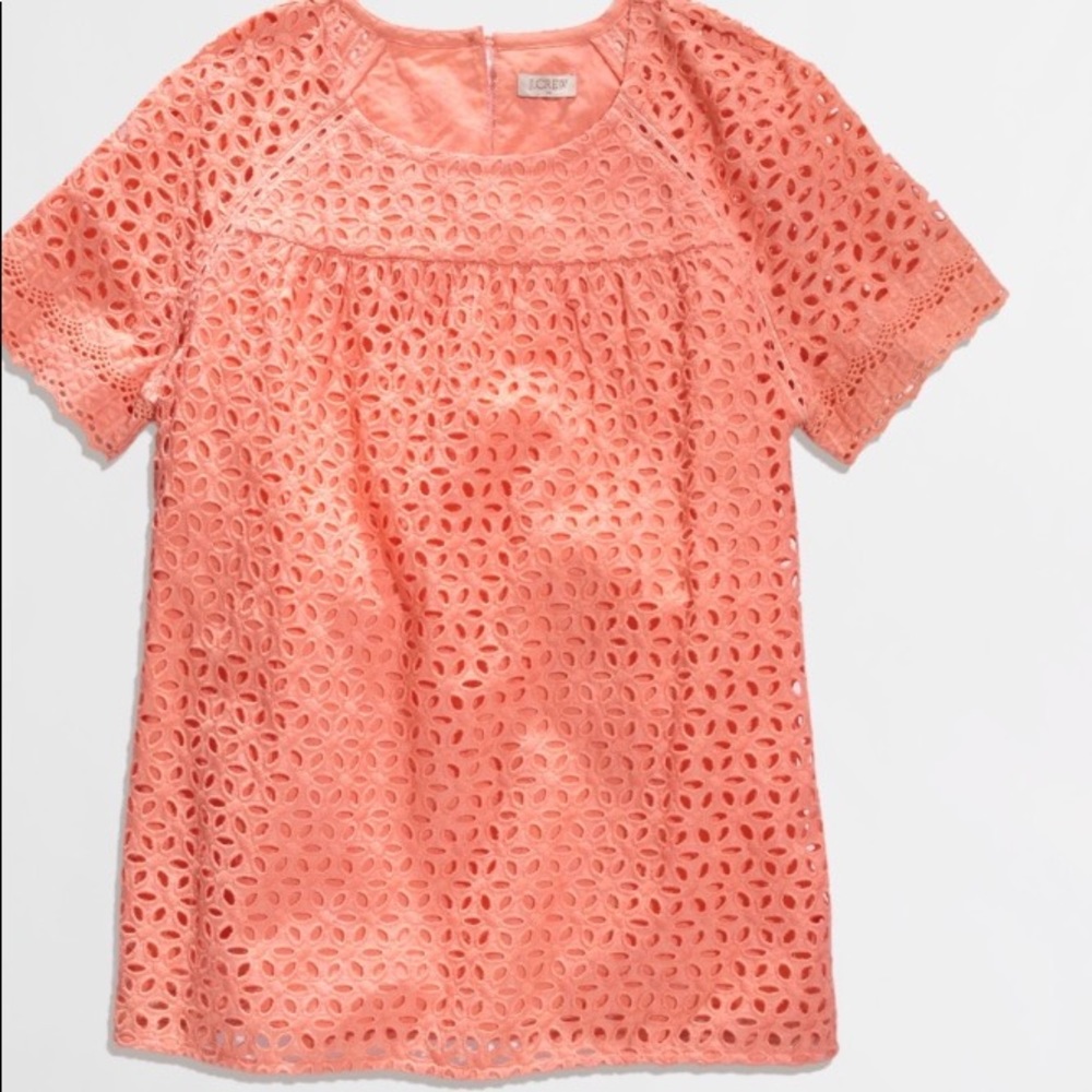 J Crew Factory Orange Eyelet Top